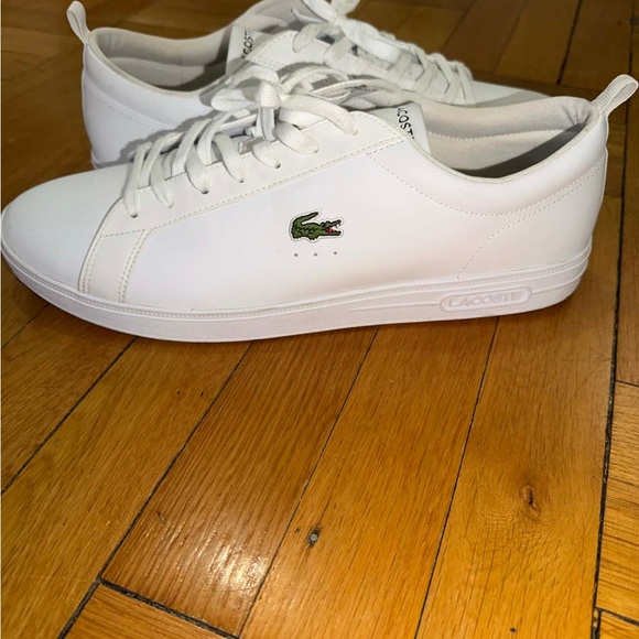 Lacoste Other - Lacoste White Low-Top Sneakers with Green Croc Accent